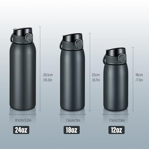 Insulated Water Bottle 18 oz with Dustproof Lid