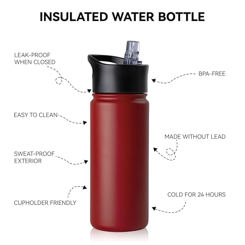 16 oz Insulated Water Bottle for School