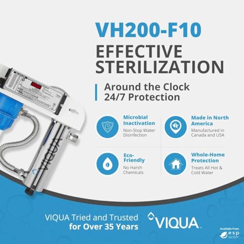 VH200 F10 Home 9 GPM Stainless Steel UV Light Water Purifier with Integrated Sediment Pre