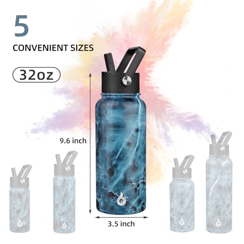32oz Insulated Water Bottle with Straw Lid