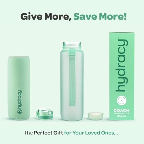 Motivational Water Bottle with Time Marker & Fruit Infuser 17 oz
