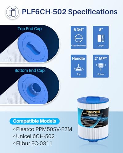 PAS50SV F2M Spa Filter Replaces Unicel 6CH