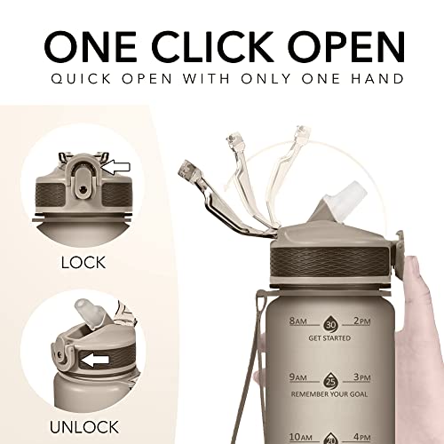 Plastic Water Bottle With Straw & Time Marker