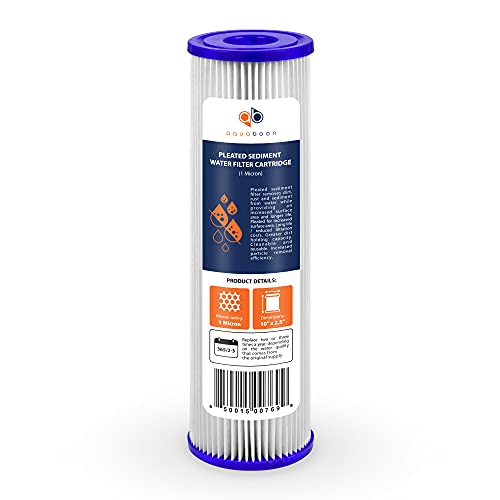 1 Micron Pleated Water Filter 10 x 2.5 (4 Count)