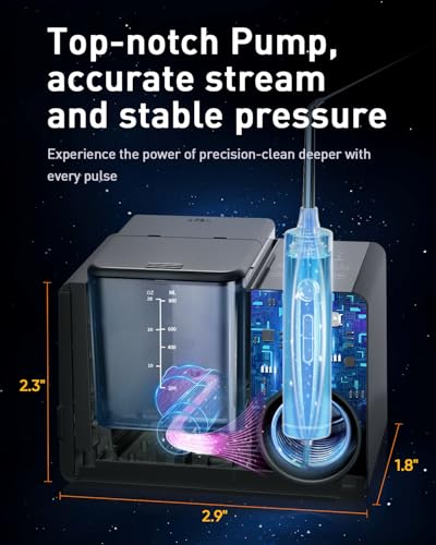 LP233 Pro UVC Sterilizable Countertop Water flossers for Teeth 800ML Digital Display Electric Oral Irrigator with a Water Filter 3 Modes and 6 Jet Tips