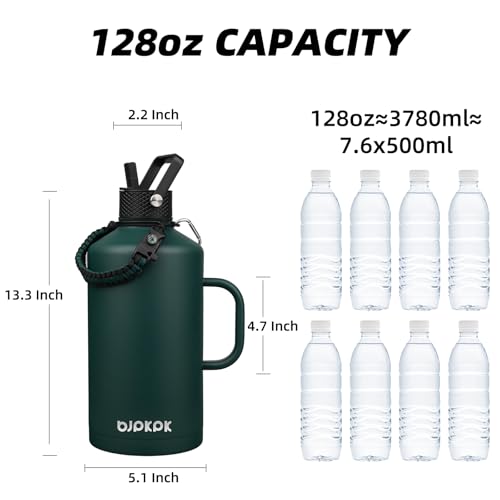 128oz Insulated Water Bottle with Straw Lid