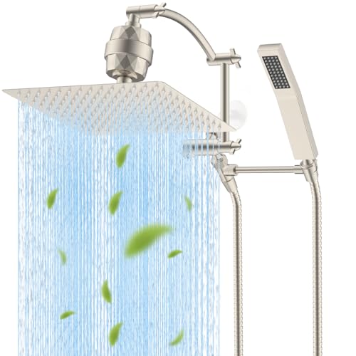 Metal 12'' Filtered Rainfall Shower Head with Handheld Combo
