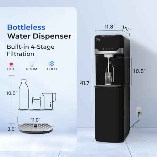 Bottleless Water Cooler Dispenser with 4