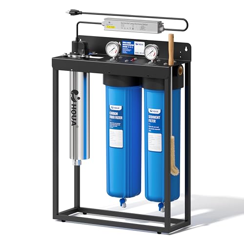WF3-03 3-Stage Free-Standing Whole House Water Filtration System, UV Filter Included, Reduces Heavy Metals (Lead, Mercury, Arsenic, Cadimum, Chromium), PFAS, Chlorine, Sediment, Odor, and VOC’s