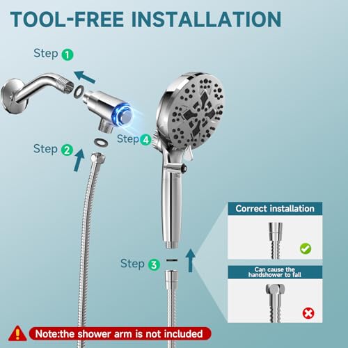 5" Filtered Handheld Shower Head with 10 Spray Modes