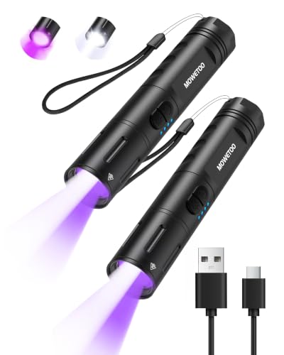 2 Pack UV Flashlight 395nm Rechargeable (2 Count)