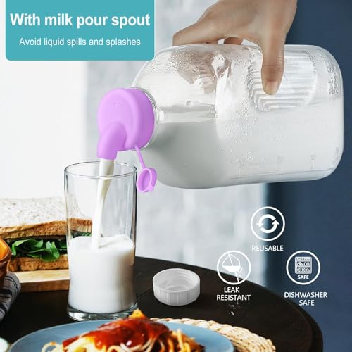 64 Oz Glass Milk Bottle With Lid