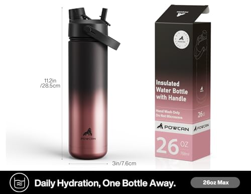 26 oz Insulated Water Bottle with 2