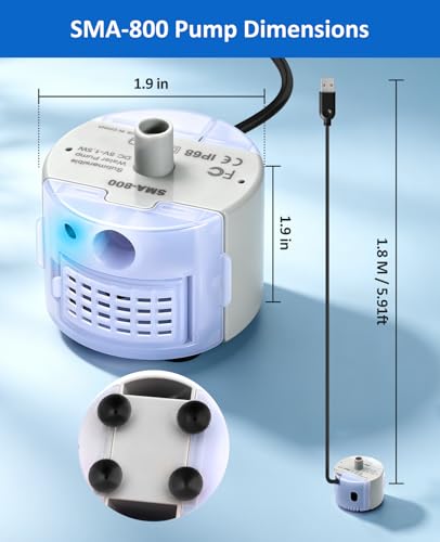 SMA 800 Submersible Pump for Stainless Steel Indoor Pet Water Dispenser