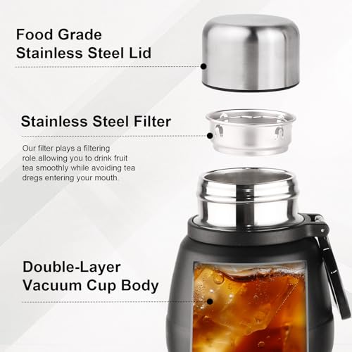 27oz Stainless Steel Insulated Water Bottle Travel Coffee Cup with Lid Leak Proof Metal Water Bottle for Hot and Cold Drink Water Flask