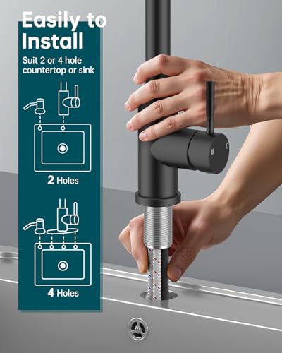 Pull Down Kitchen Faucet with Soap Dispenser