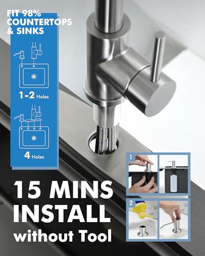 Kitchen Faucet with Pull Down Sprayer and Soap Dispenser