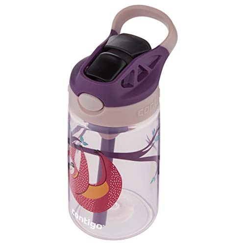 Kids Straw Water Bottle with AUTOSPOUT Lid 14oz Sloths