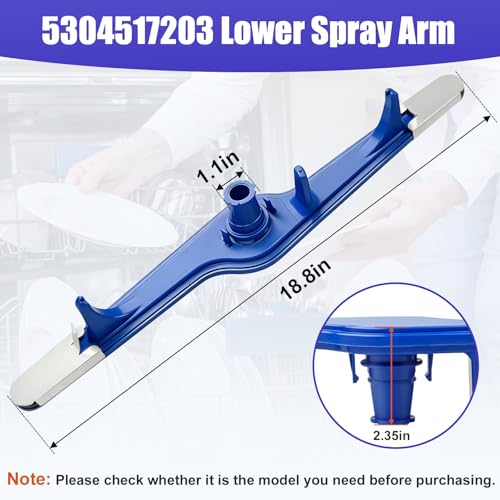 5304517203 AP6783883 Bottom Lower Spray Arm for Dishwasher for frigidaire kenmore Dishwashers Replaces 154250801 154250901 154568002 154414101 1542508