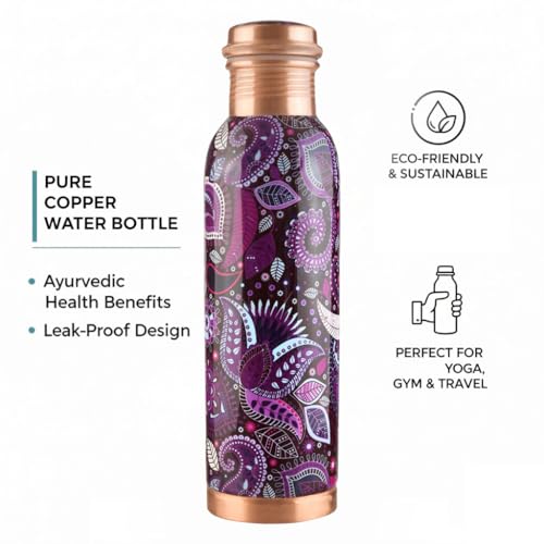 Pure Printed Copper Water Bottle
