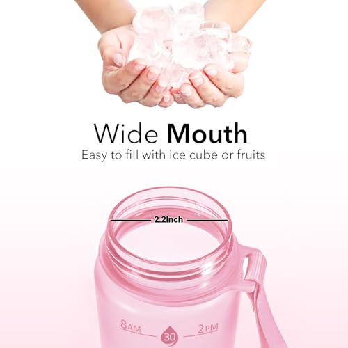 Plastic Water Bottle With Straw & Time Marker