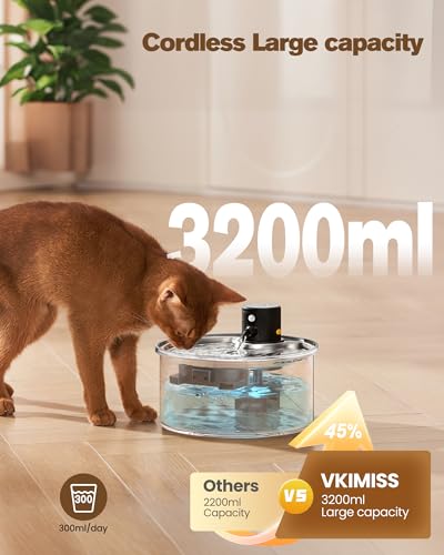 Wireless Cat Water Fountain Cordless