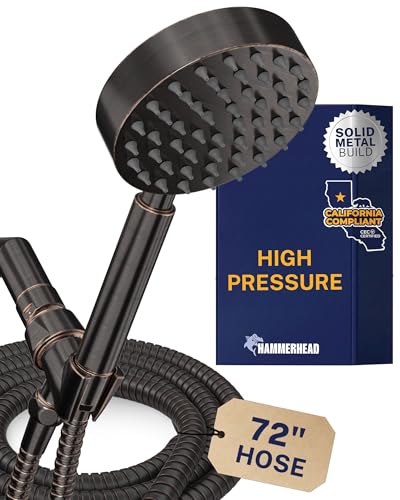 Solid Metal LOW FLOW Handheld Shower Head with Hose and Brass Holder