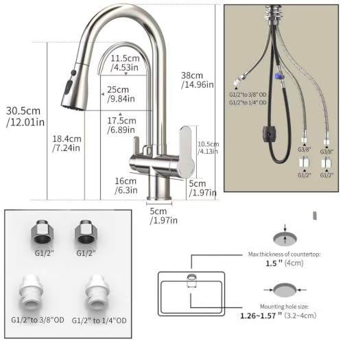 Kitchen Sink Faucet with Pull