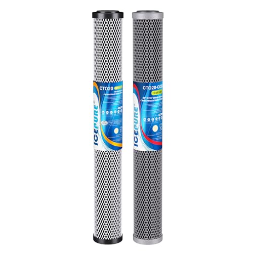 2.5"x 20" Whole House Carbon Sediment Water Filter High Capacity Combo Kit (2 Count)