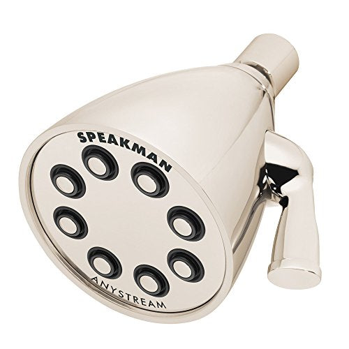 S-2251-PN Signature Icon Anystream High Pressure Adjustable Solid Brass Shower Head, Polished Nickel