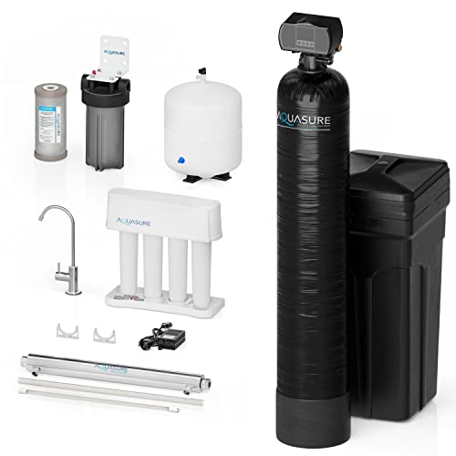 32 000 Grains Whole House Water Softener Bundle with 75 GPD Reverse Osmosis RO Filtration System