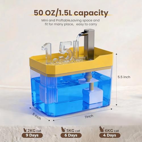 Cute Small Cat Water Fountain 1.5L