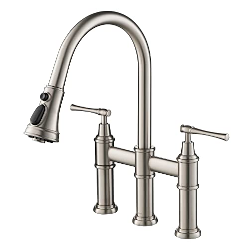 Allyn Transitional Bridge Kitchen Faucet with Pull