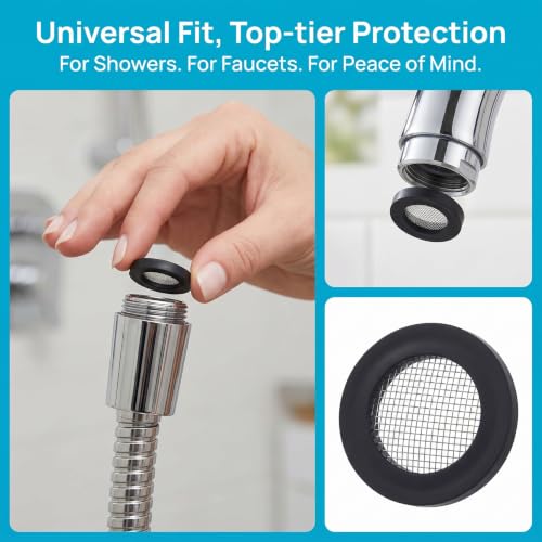 14pcs 3 4" Shower Head Screen Filter Gasket + 14pcs Rubber Washer (28 Count)