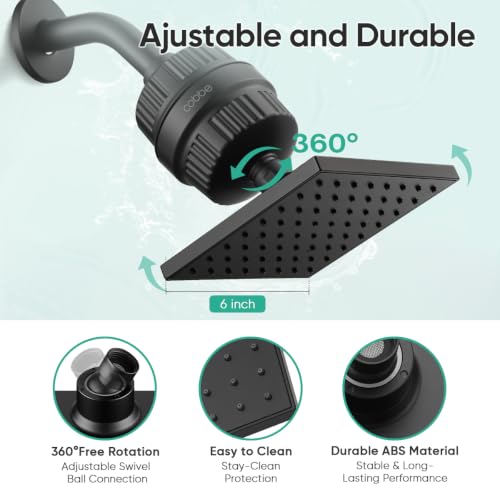 High Pressure Filtered Shower Head with Filters for Hard Water Combo
