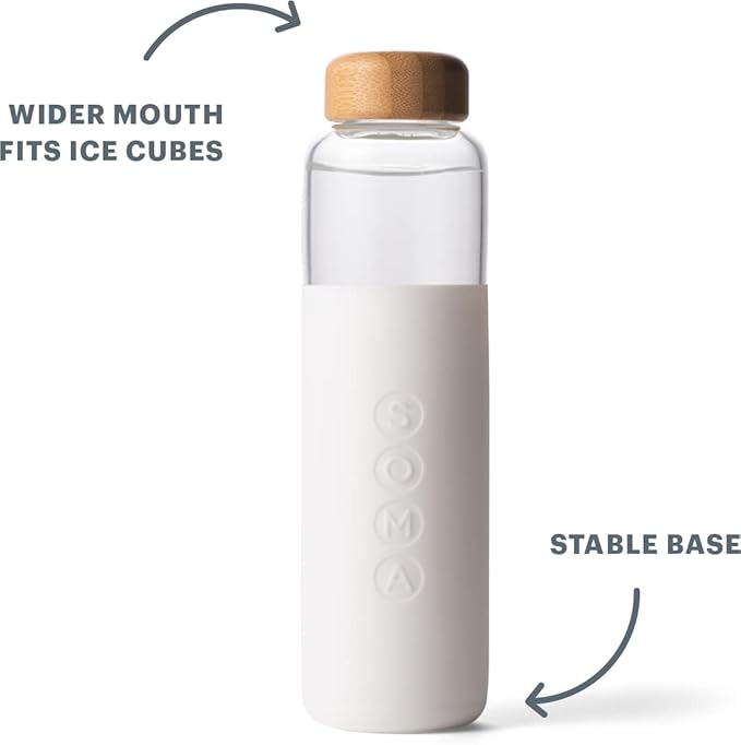 Full Circle V.2 17 oz. Glass Water Bottle - White