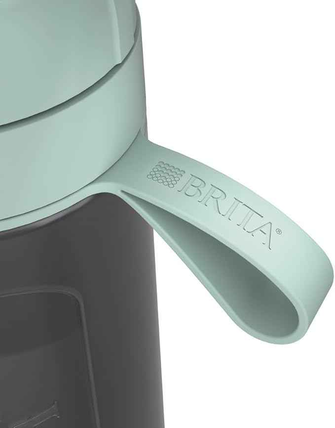 BRITA Sports Water Filter Bottle Model Active Dark Green (600ml) incl. 2x MicroDisc Filters - squeezable BPA-free on-the-go bottle, filters chlorine, organic impurities, hormones & pesticides