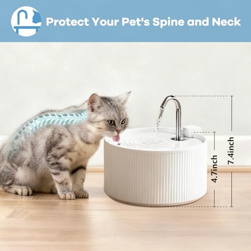 Upgrade Ceramic Cat Water Fountain (78 Fl Oz)