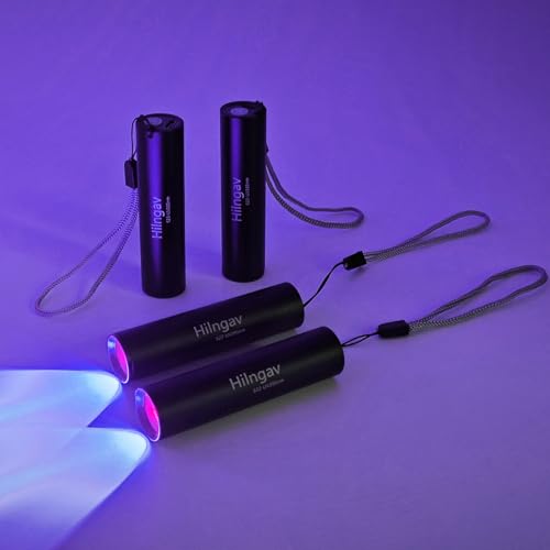 4 Pack Rechargeable Black Flashlight Small UV Black Flash Light 395 NM 365 NM Mini Blacklight Flashlights USB C Charging LED Handheld Torch for Pet Dog Urine Resin Curing Fluorescent Detection (4 Count)