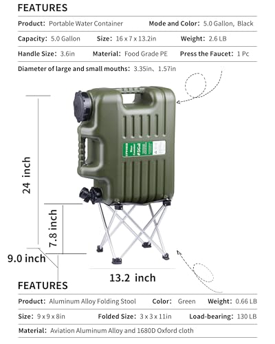 5 Gallon Water Jug with Folding Stool