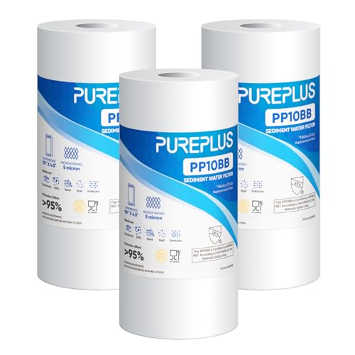 5 Micron 10" x 4.5" Whole House Sediment Home Water Filter Replacement Cartridge for Culligan RFC (3 Count)