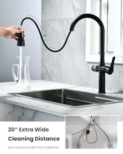 Black Kitchen Faucet with Water Filter