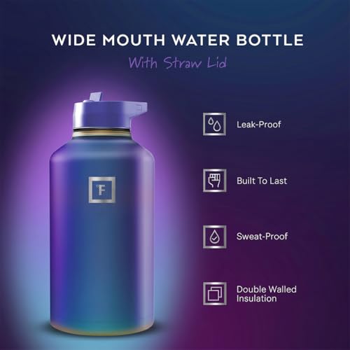 64 oz Wide Mouth Water Bottle with Straw