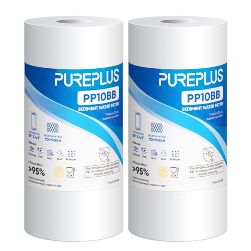 10 Micron 10" x 4.5" Whole House Sediment Home Water Filter Replacement Cartridge for Culligan RFC (2 Count)