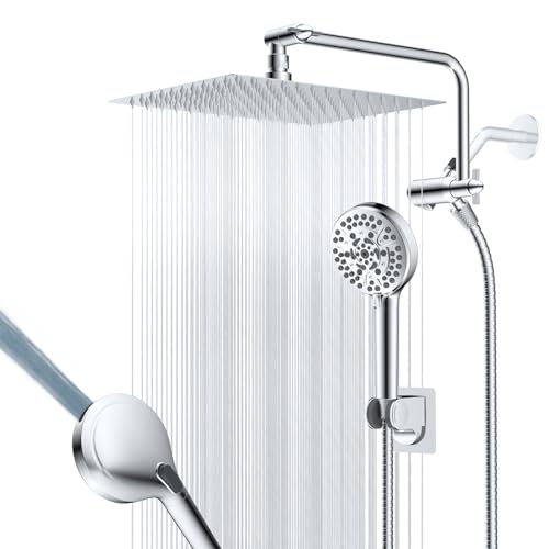 12" Metal Rainfall Shower Head with 10