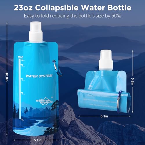 Collapsible Water Bottle 23oz with Carabiner (6 Count)