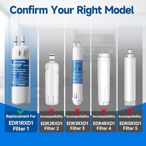 2 Pack EDR1RXD1 Water Filter Replacement Compatible with Whirlpool W10295370A