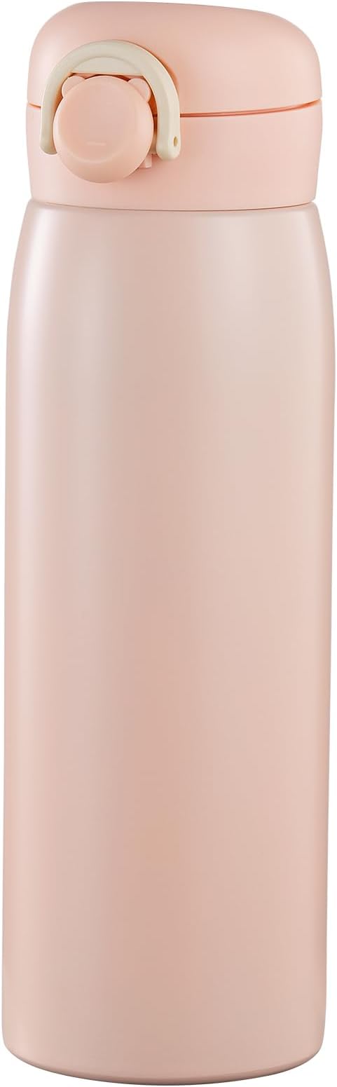 17 oz Mini Water Bottle Small Stainless Steel Thermoses - Insulated Vacuum, Leak Proof, Keeps Drinks Hot/Cold - Ideal for Coffee, beverage, Water - Pink