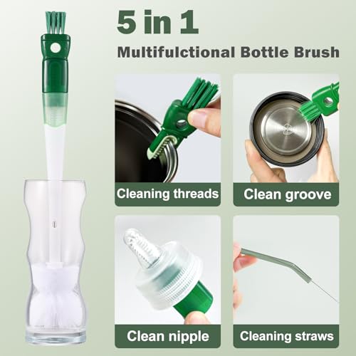 5Pcs Water Bottle Cleaner Brush Set 5 in 1 Cup Straw Cleaning Brush (5 Count)