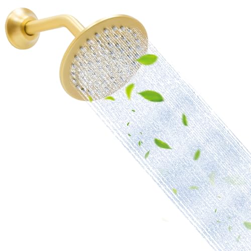 6 Inch Round Rainfall Shower Head with Stainless Steel Arm High Pressure Water Saving Anti